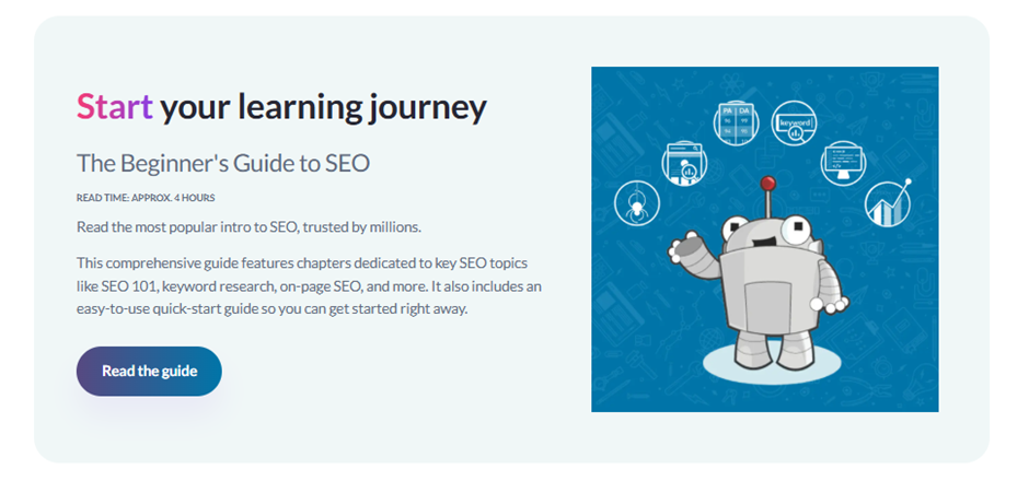 Moz Beginner's Guide to SEO promotional banner