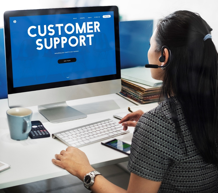 Team member assisting with customer support
