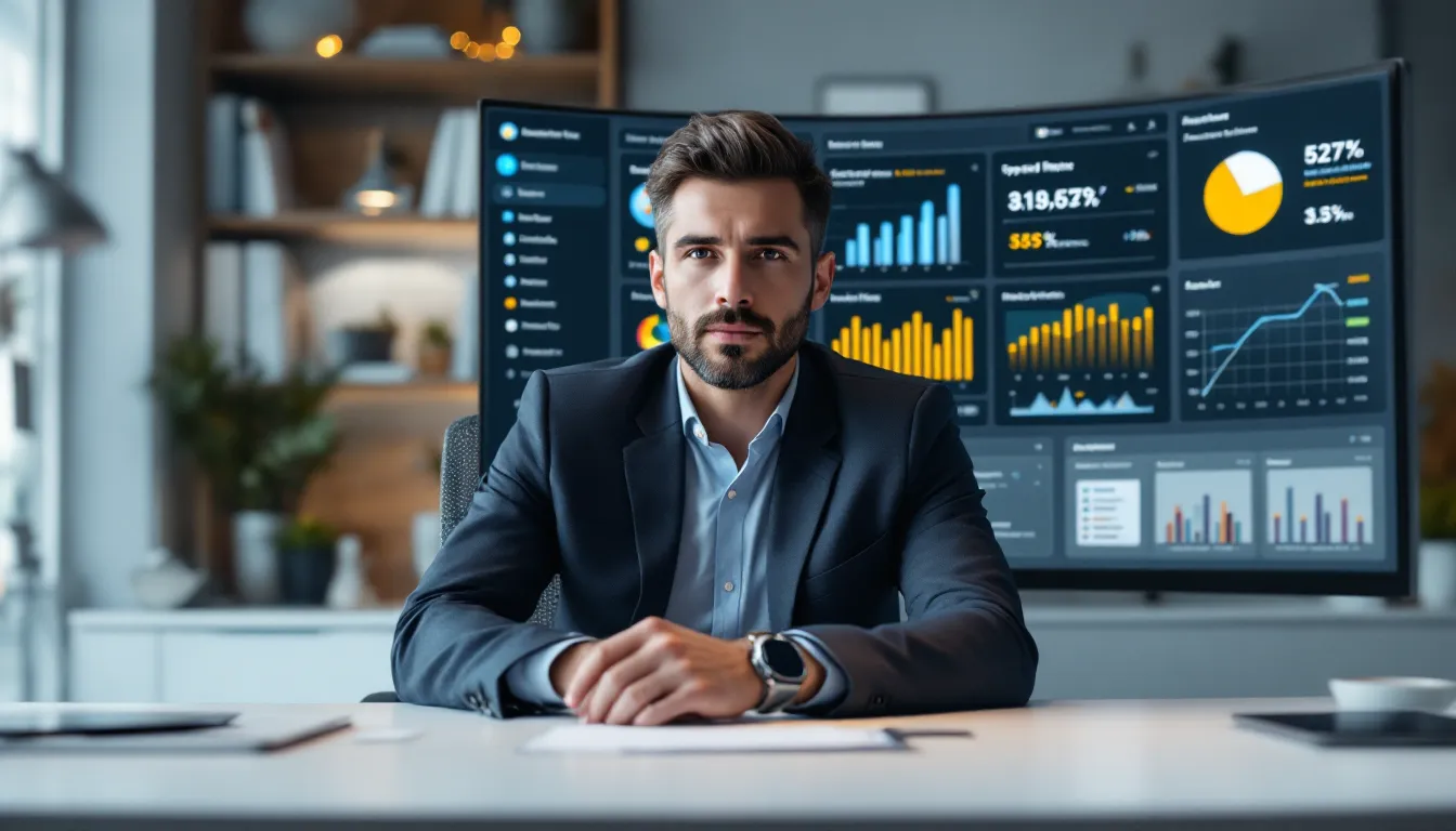 Insurance agent reviewing CRM dashboard showing lead routing, renewals, and reporting.